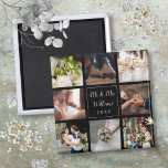 Wedding Photo Collage Thank You Personalized Magnet<br><div class="desc">Personalize with your eight favourite wedding photos,  name and special date to create a unique photo collage,  memory and gift. A lovely keepsake to treasure! You can customize the background to your favourite color. Designed by Thisisnotme©</div>