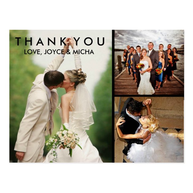 Wedding Photo Collage Thank You Postcard