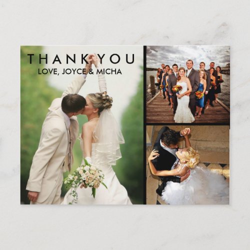 Wedding Photo Collage Thank You Postcard II