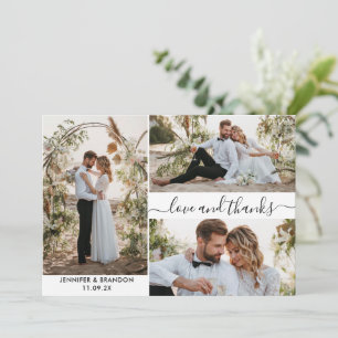 Wedding photo collage thank you script card