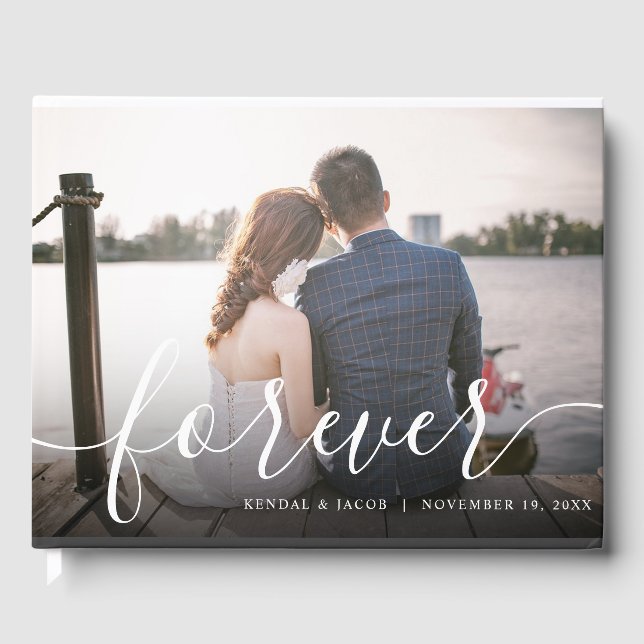 Wedding Photo Collage Wedding Guest Book (Front)