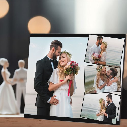 Wedding Photo Collage with Vertical ZigZag Plaque