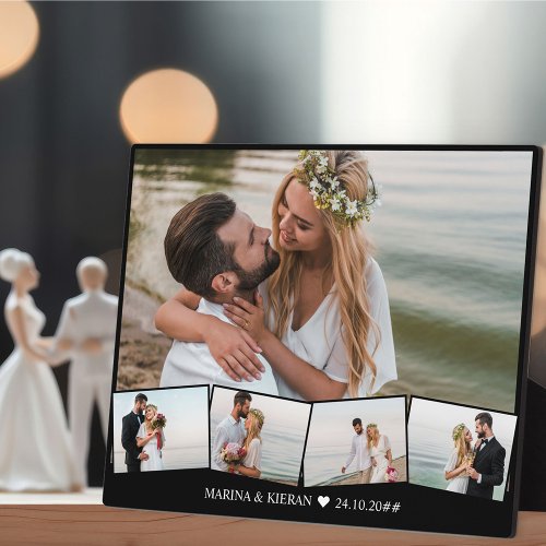 Wedding Photo Collage with Zigzag Picture Strip Plaque