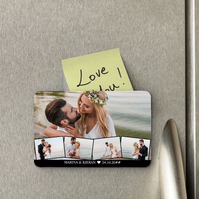 Wedding Photo Collage Zigzag Photo Strip Magnet (Creator Uploaded)