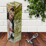 Wedding Photo Congratulations Wine Gift Box<br><div class="desc">Elegant wine gift box featuring your own custom photo. The background is a retro white grape design which can be scaled or rotated if you like. Nice as a wedding favor,  anniversary gift or for any other occasion.</div>