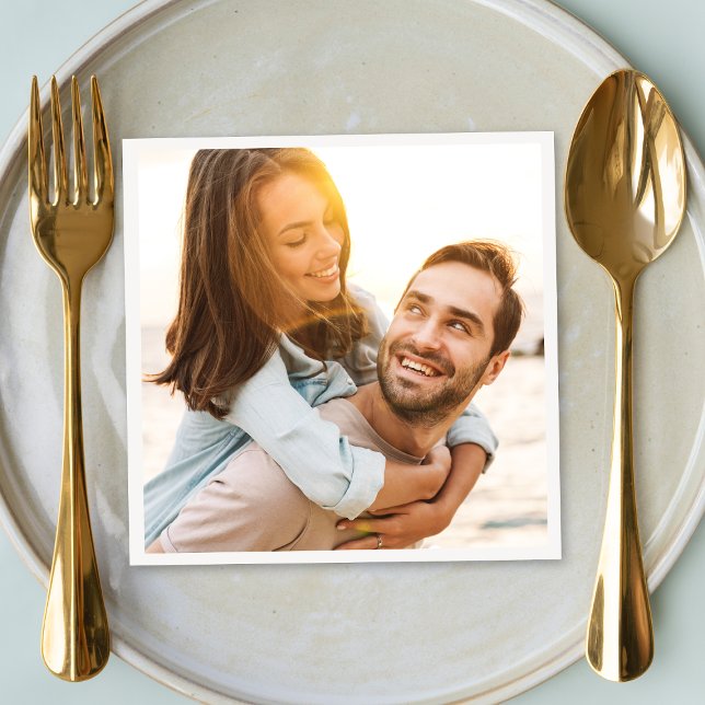 Wedding Photo Couple Newlywed Napkins (Creator Uploaded)