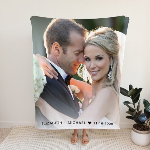 Wedding Photo Custom Fleece Blanket