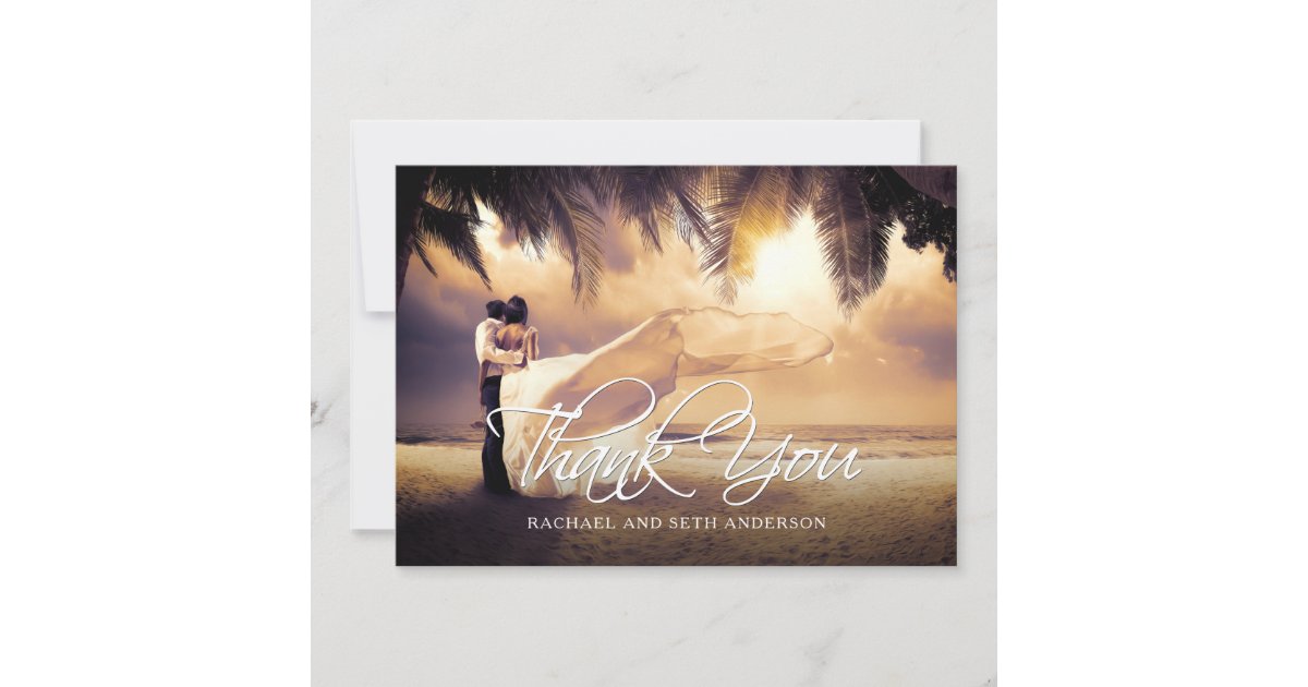 Wedding Photo Custom Thank You Card | Zazzle