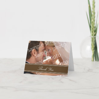 Wedding Photo Custom Thank You Card (chocolate)
