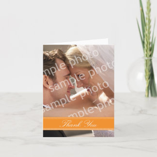 Wedding Photo Custom Thank You Card (orange)