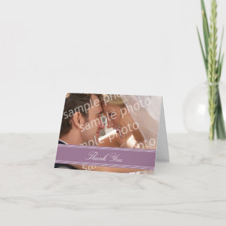 Wedding Photo Custom Thank You Card (purple)