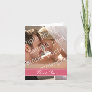 Wedding Photo Custom Thank You Card (rose pink)