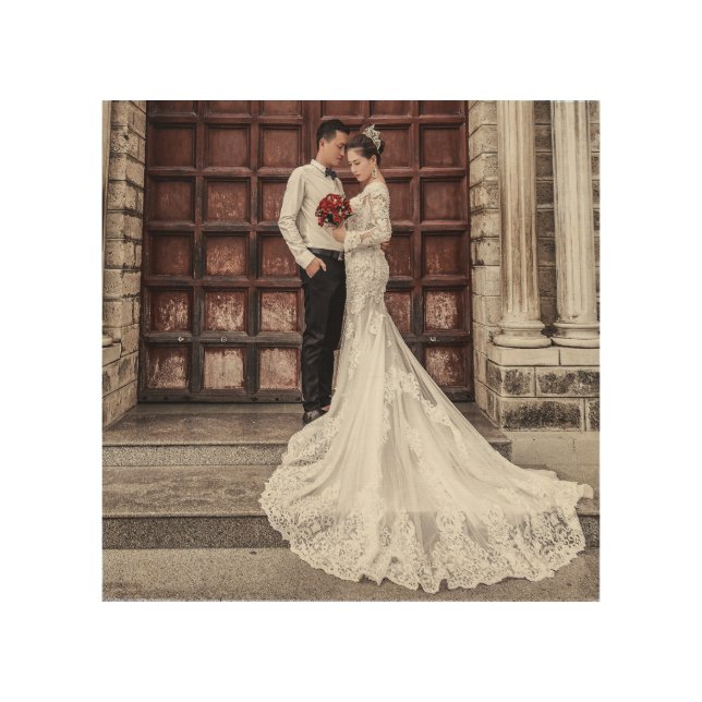 WEDDING PHOTO CUSTOM  WOOD WALL ART (Front)
