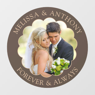Wedding Photo Forever & Always Modern Brown Wall Decal