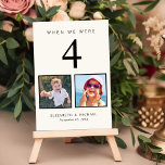 Wedding Photo Fun Cream Table Number<br><div class="desc">Have some fun with your wedding reception table numbers with these light cream cards with each table number corresponding to a photo of the bride and groom at the same age (e.g. for Table 4, personalize the table number with "4" and add photos of the bride and groom when they...</div>