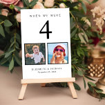 Wedding Photo Fun Table Number<br><div class="desc">Have some fun with your wedding reception table numbers with these cards with each table number corresponding to a photo of the bride and groom at the same age. For example, for Table 4, personalize the table number with "4" and add photos of the bride and groom when they were...</div>