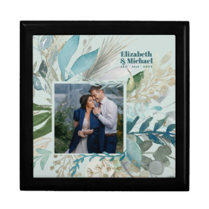 Wedding Photo Gift GREENERY Modern Custom Chic Gift Box