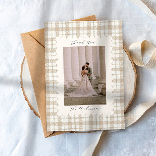 Wedding Photo Guest Appreciation Gingham Thank You Card