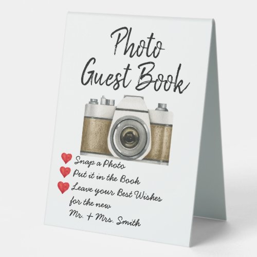 Wedding Photo Guest Book Reception Photo Guestbook Table Tent Sign