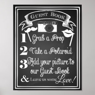 Wedding photo guest book sign chalkboard