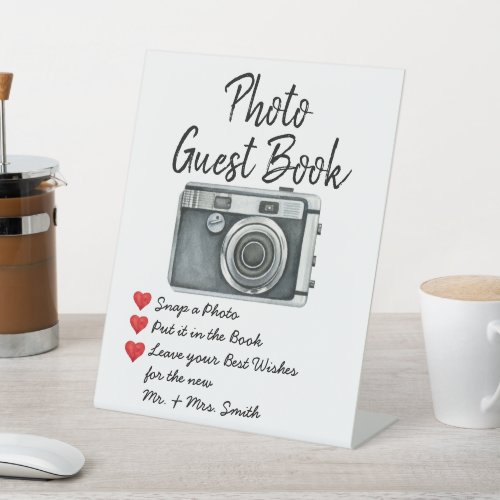 Wedding Photo Guest Book Sign for Reception Table