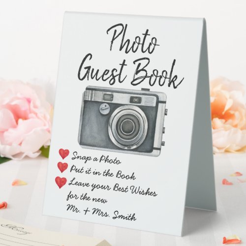 Wedding Photo Guest Book Sign for Reception Table