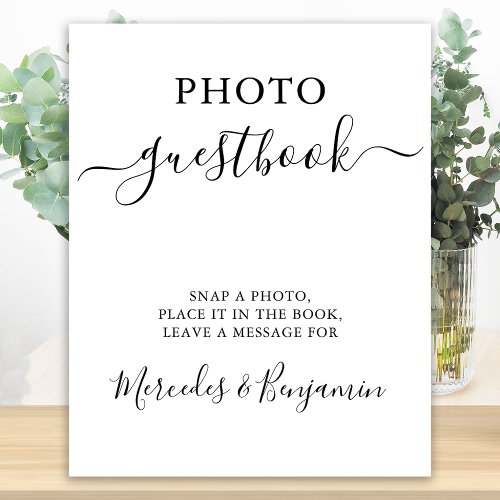 Wedding Photo Guest Book Sign Modern Calligraphy