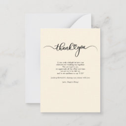 Wedding Photo Hand-Lettered Budget Thank You Note Card | Zazzle