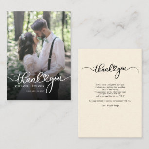 Wedding Photo Hand-Lettered Budget Thank You Note Card