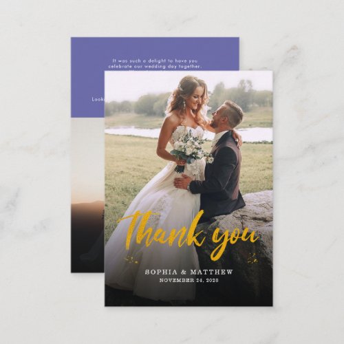 Wedding Photo Hand_Lettered Budget Thank You Note Card