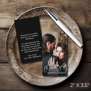Wedding Photo Hand-Lettered Budget Thank You Note Card