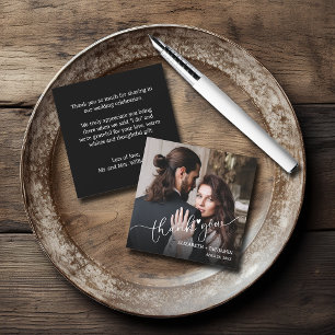 Wedding Photo Hand-Lettered Budget Thank You Note Card