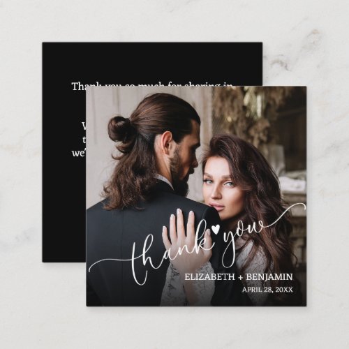 Wedding Photo Hand_Lettered Budget Thank You Note Card