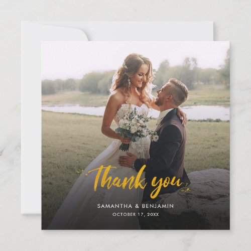 Wedding Photo Hand_Lettered Couples Thank You Card