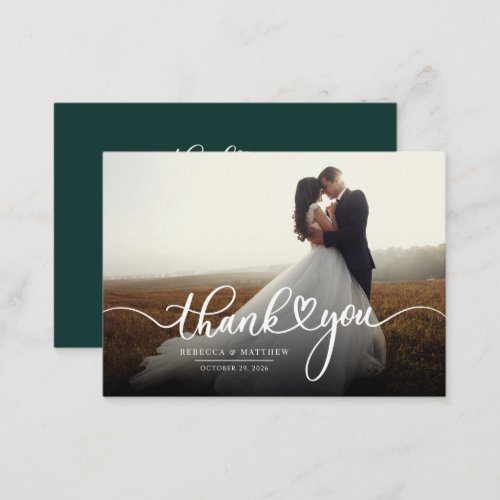Wedding Photo Hand_Lettered Love and Thank You Note Card