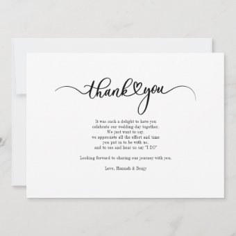 Wedding Photo Hand-Lettered Script Thank You Card | Zazzle