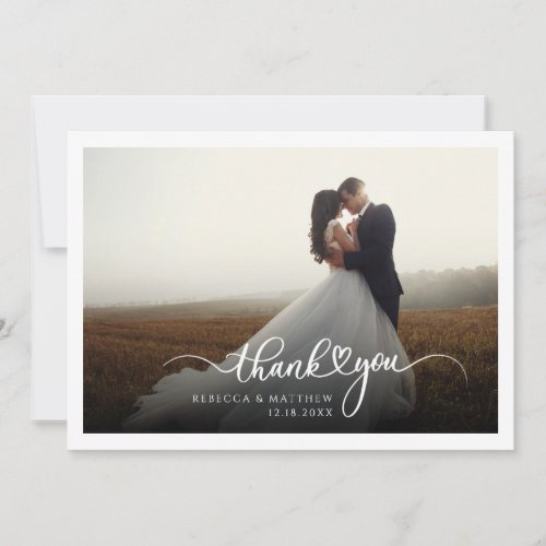 Wedding Photo Hand_Lettered Script Thank You Card