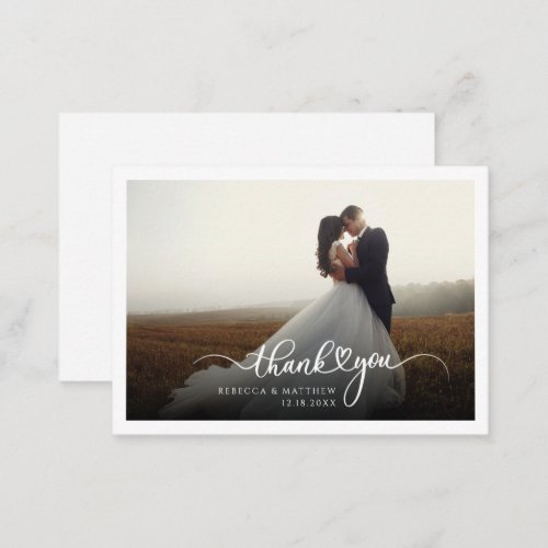 Wedding Photo Hand_Lettered Thank You Card