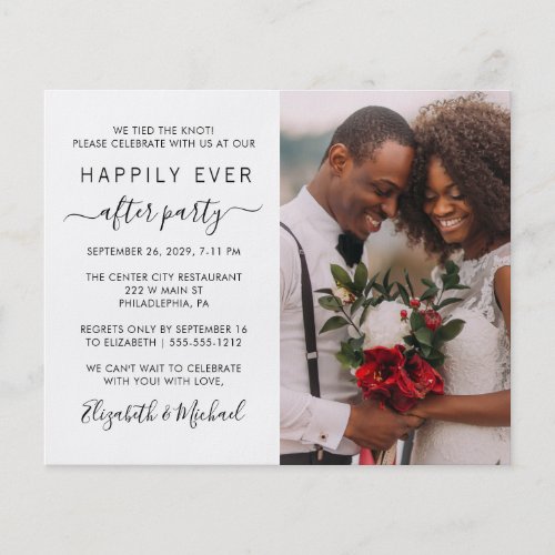 Wedding Photo Happily Ever After Party Invitation Flyer