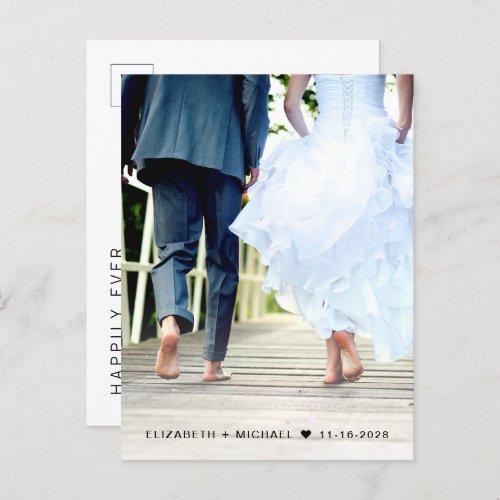 Wedding Photo Happily Ever After Party Reception Invitation Postcard