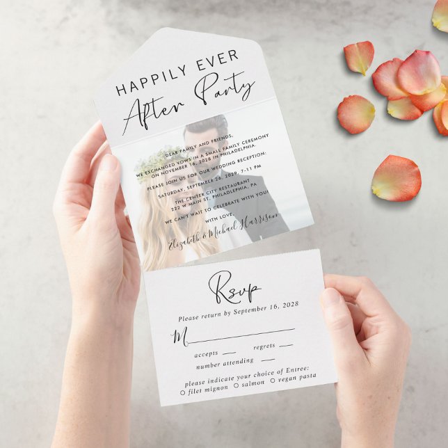 Wedding Photo Happily Ever After Reception All In One Invitation (Creator Uploaded)
