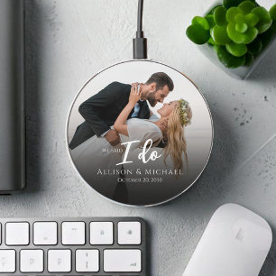 Wedding Photo I Do Personalized  Wireless Charger