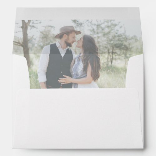 Wedding Photo Inside Return Address Envelope