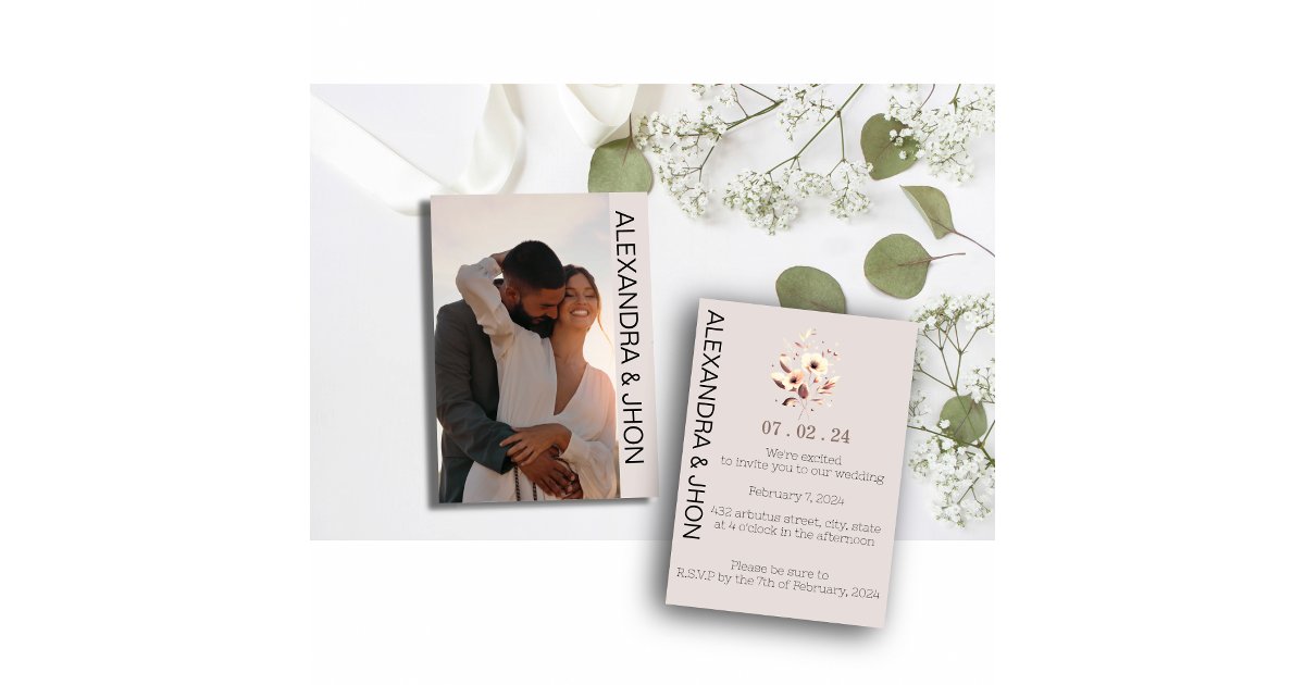 Wedding Photo Invitation | Personalized Elegance | Zazzle