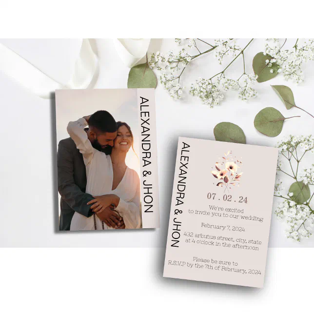 Wedding Photo Invitation | Personalized Elegance | Zazzle