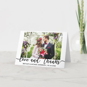 Wedding Photo Love and Thanks Folded Letterpress Thank You Card