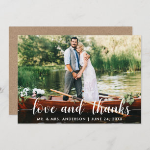 Wedding Photo Love and Thanks Kraft Card