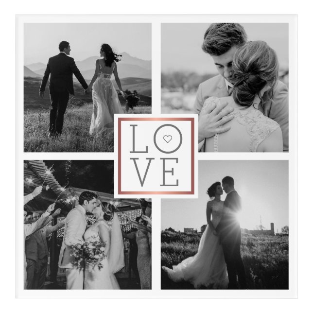 Wedding Photo Love Black & White Acrylic Print (Front)