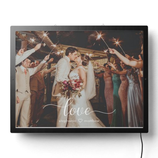 Wedding Photo Love Script Illuminated Sign | Zazzle