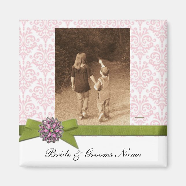 Wedding Photo Magnet Favors Template (Front)